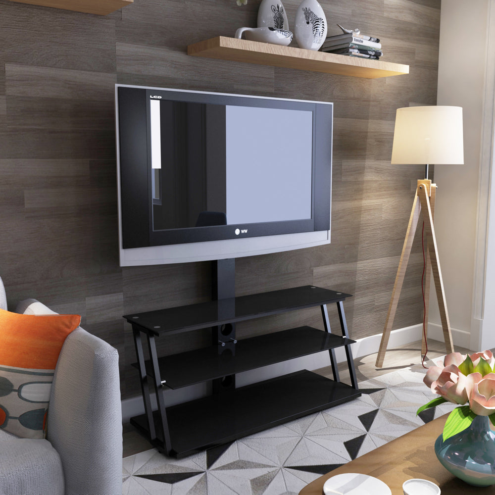 Sleek Adjustable Glass TV Stand