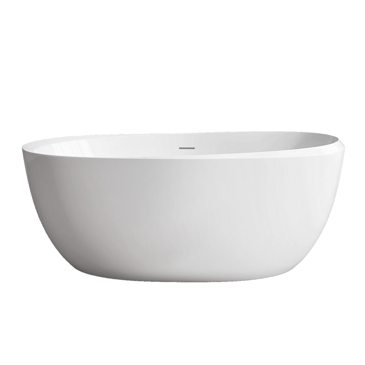 Sleek White Freestanding Soaking Tub with Easy Drain