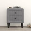 Velvet Gray Nightstand with Drawers