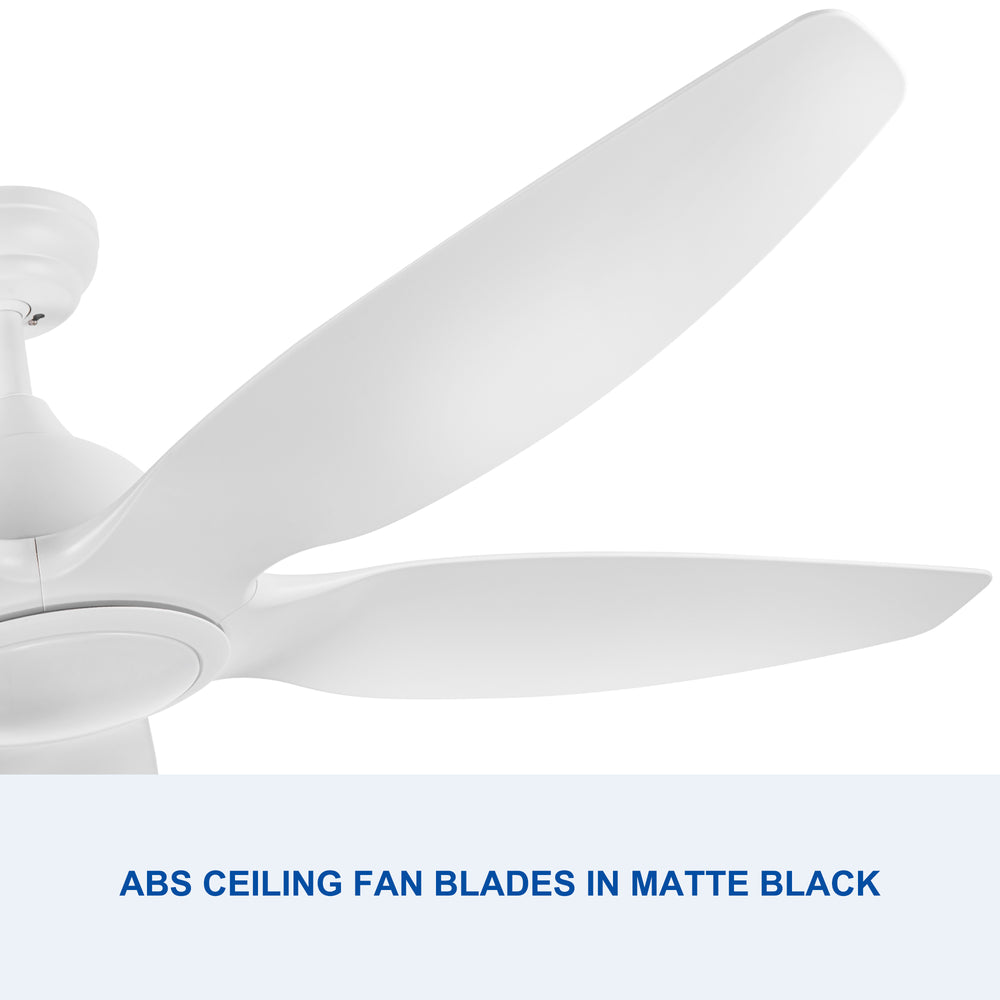 Sleek LED Ceiling Fan with White Blades