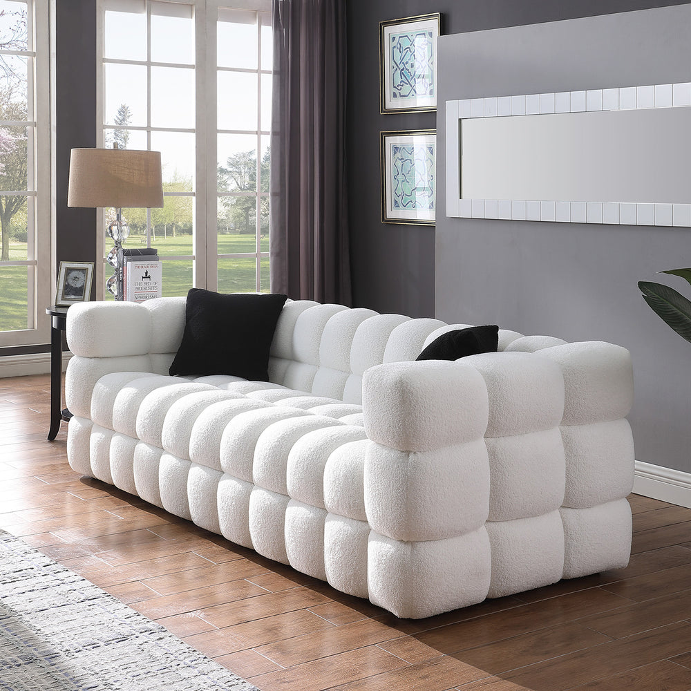 Cozy Cloud White Boucle Sofa