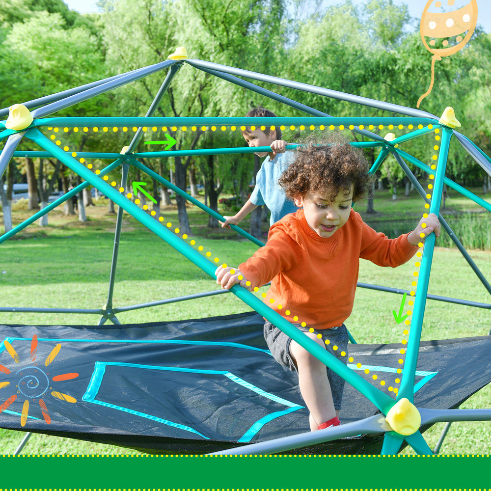 Kids' Geometric Climbing Dome with Hammock - Fun & Durable Adventure!