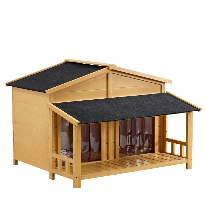 Cozy Cabin Dog House with Porch