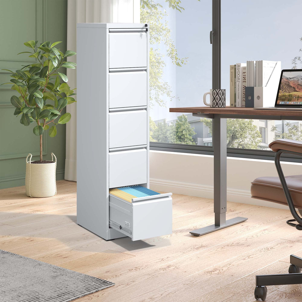 Secure Steel File Cabinet with 5 Drawers