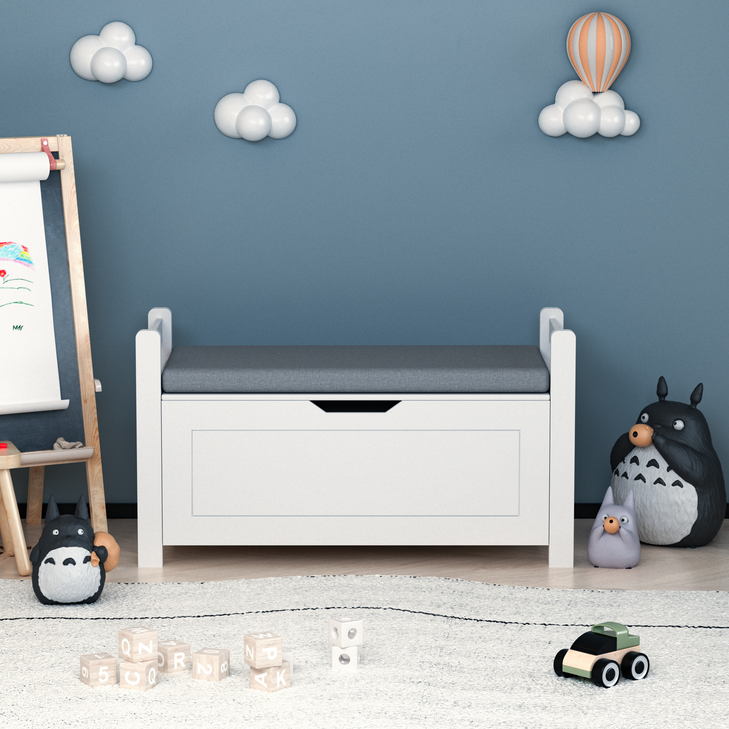 Cozy Kids Toy Chest – Stylish Storage Seat for Playroom Fun!