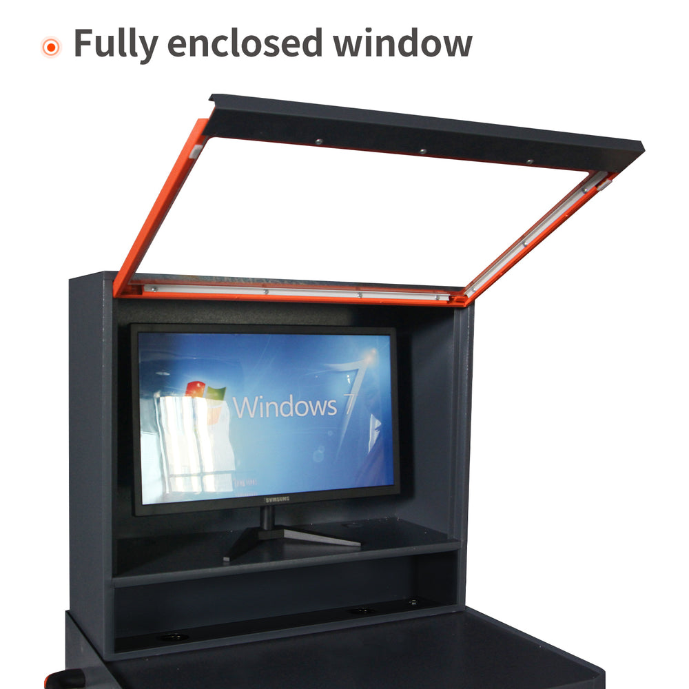 Mobile Metal PC Cabinet - Secure and Stylish Monitor Enclosure