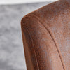 Chic Duo: Suede Cushioned Brown Chairs with Stylish Metal Legs