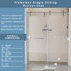 Sleek Sliding Frameless Shower Door with Tempered Glass and Brushed Nickel Hardware