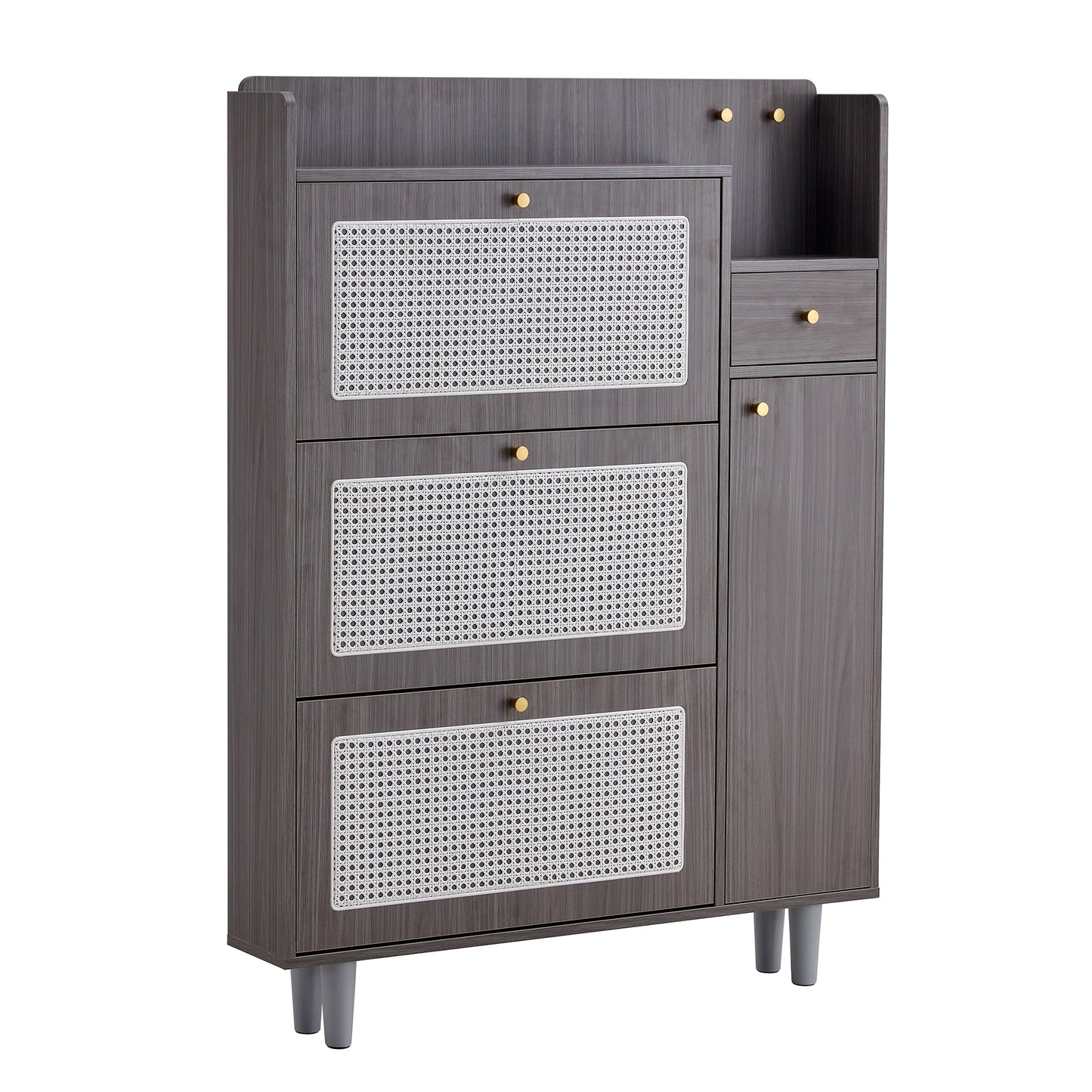 Chic Rattan Shoe & Storage Cabinet