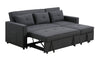 Cozy Gray Sleeper Sofa with Handy Pocket