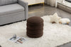 Chic Brown Boucle Ottoman