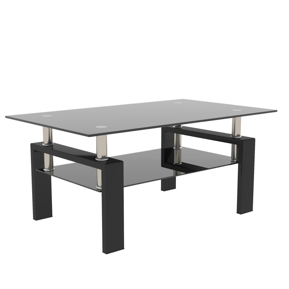 Sleek Black Glass Coffee Table