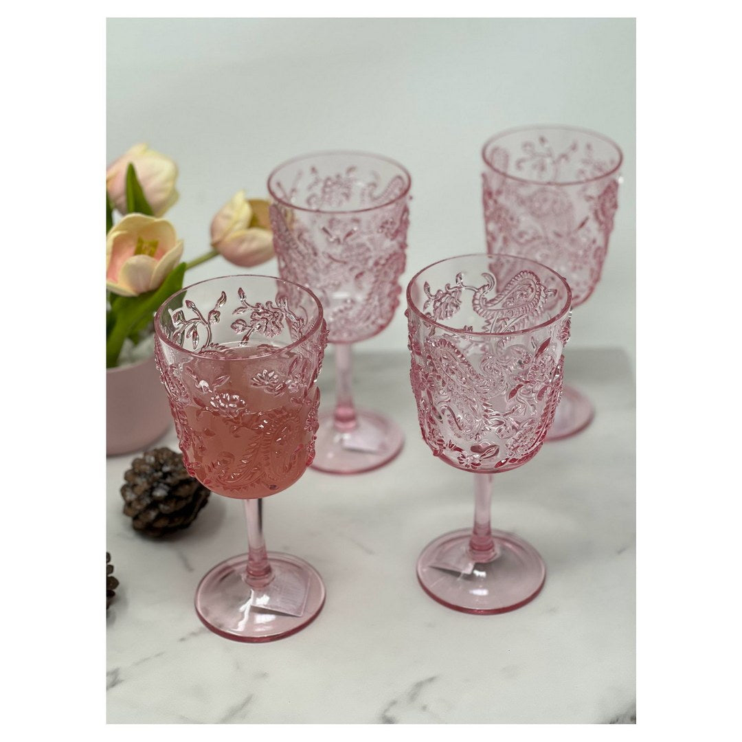 Chic Unbreakable Paisley Wine Glasses - Set of Four