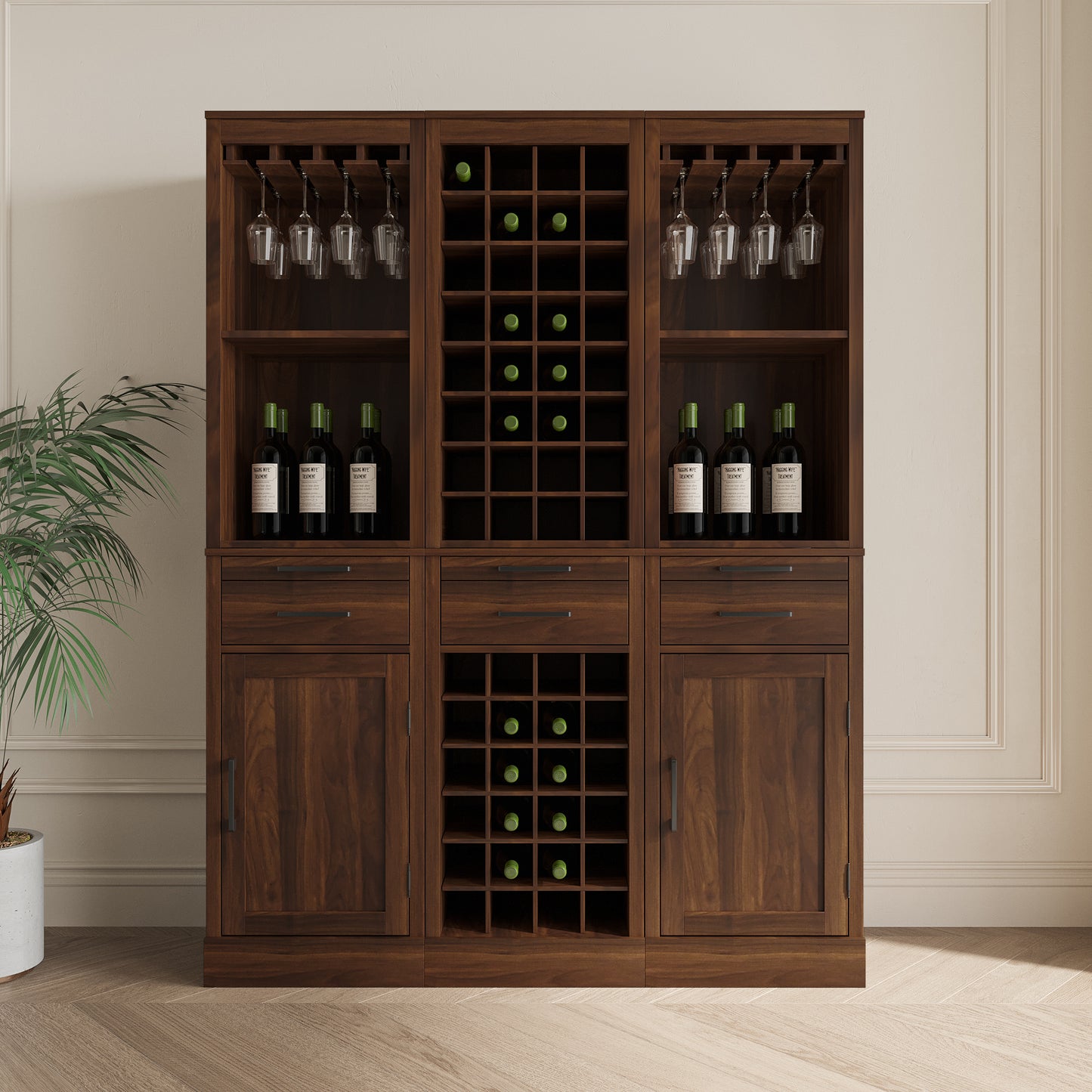 Walnut Retreat Wine Bar Cabinet