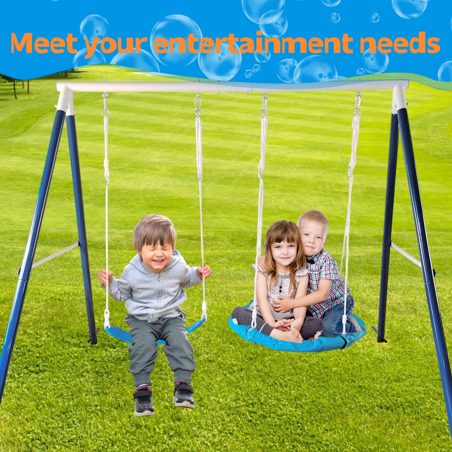 Backyard Fun Metal Swing Set