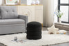 Chic Black Boucle Ottoman