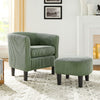 Chic Corduroy Accent Chair with Ottoman – Cozy Comfort for Any Space