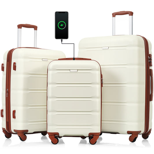 Travel Buddy Luggage Trio with USB Port & Cup Holder