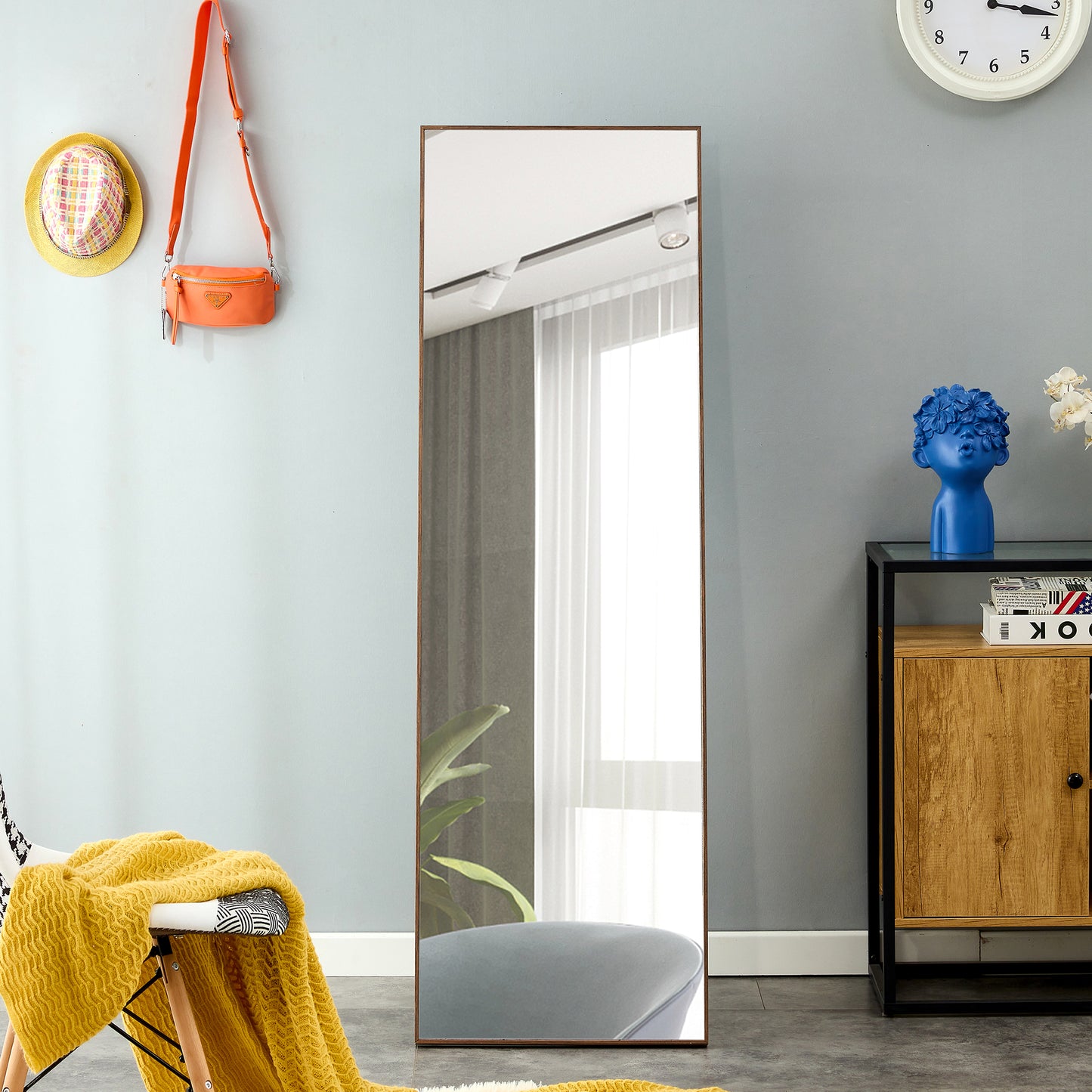 Stylish Brown Full-Length Dressing Mirror