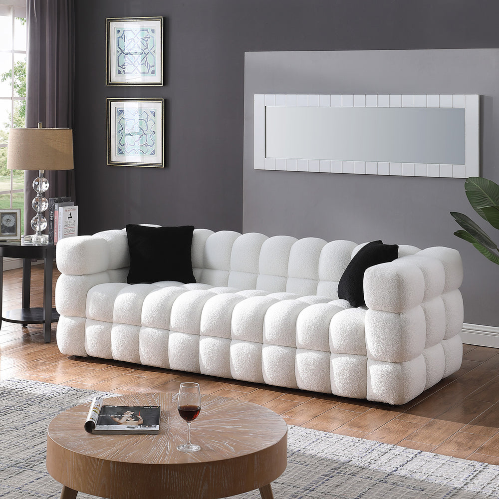 Cozy Cloud White Boucle Sofa