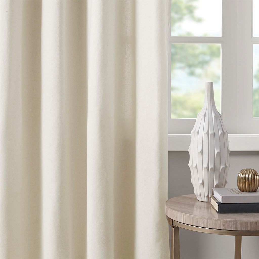 Cozy Plaid Fleece-Lined Curtain Panel