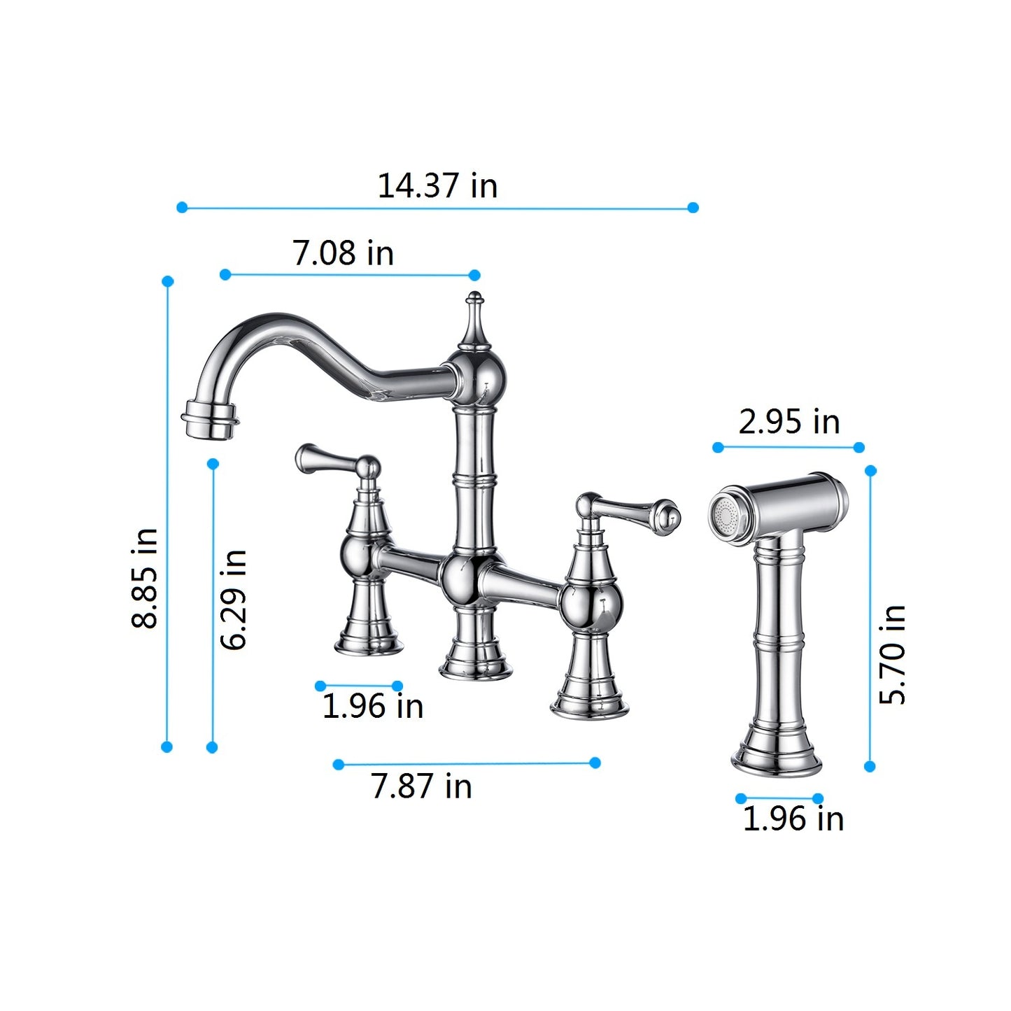 Versatile Pull-Out Kitchen Faucet with Dual Handles