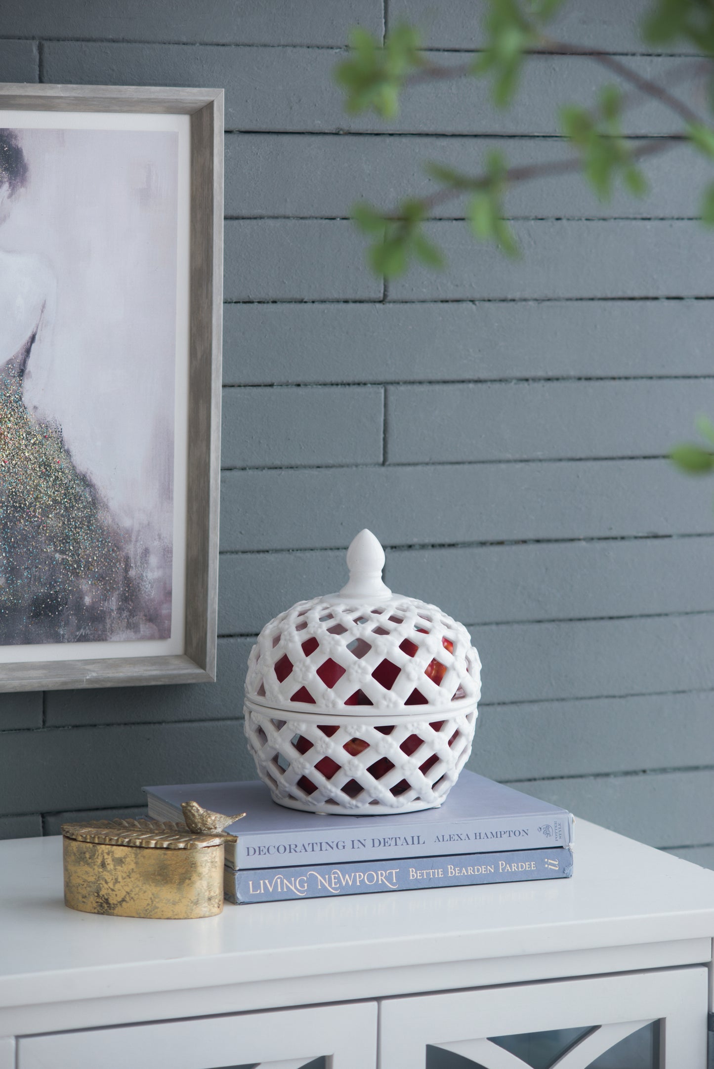 Chic Lattice Ceramic Storage Jar