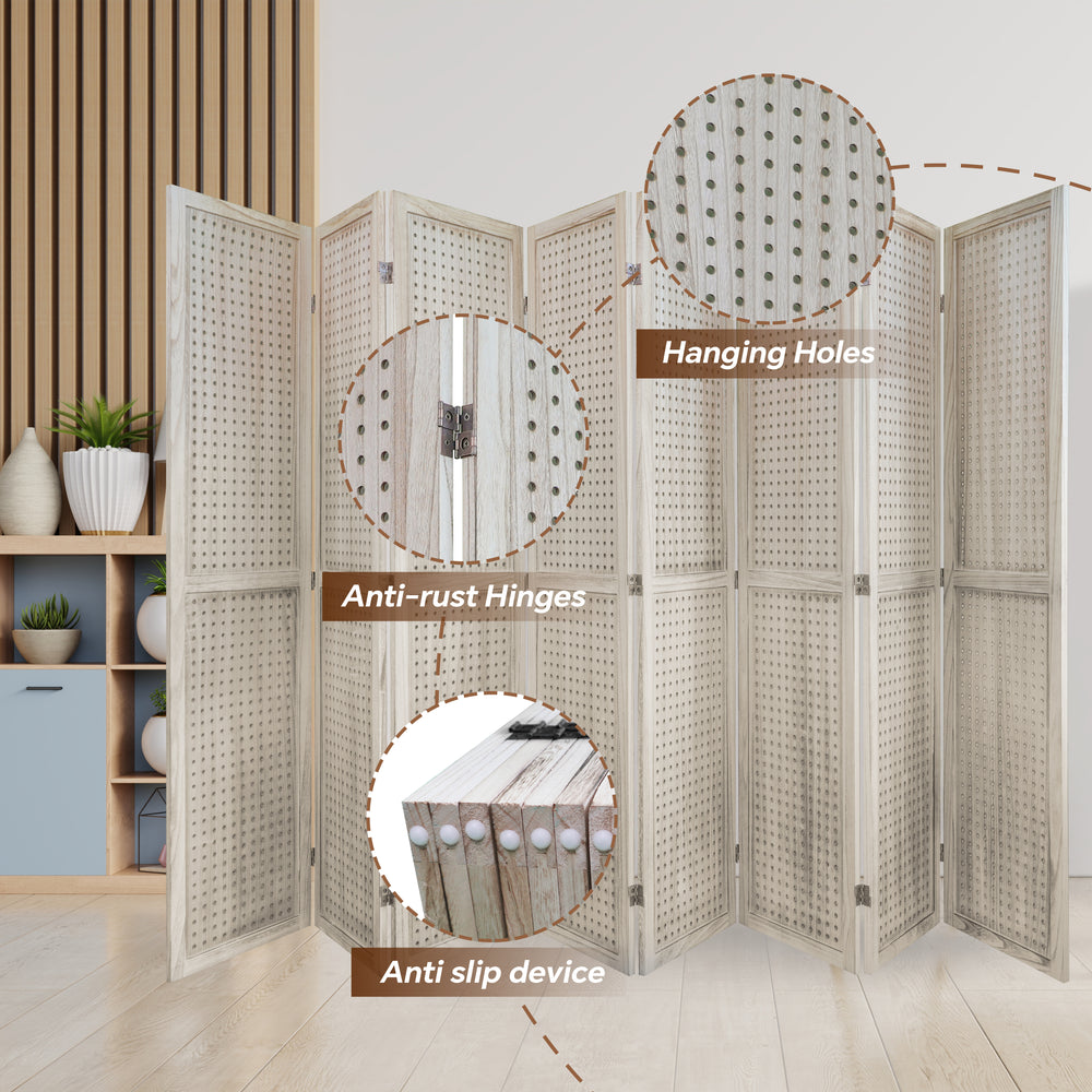 “Chic Wooden Folding Room Divider & Display”