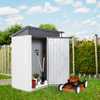 Garden Essentials Metal Storage Shed - Gray & White Rainproof Tool Keeper