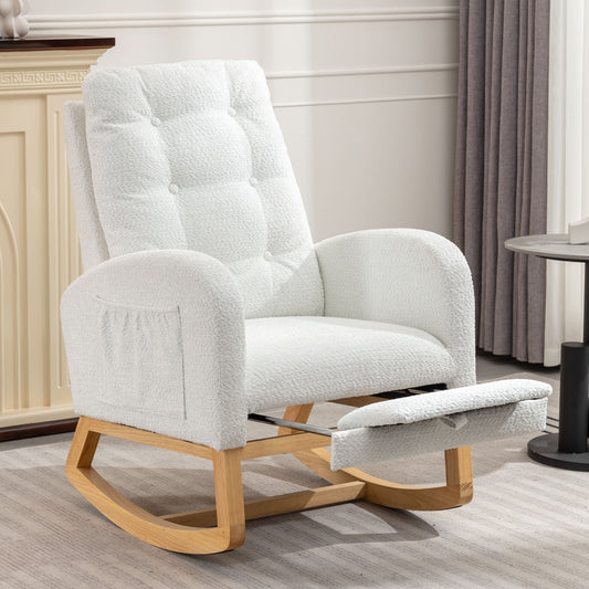 Chic Rocking Chair with Footrest