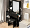 Chic Space-Saver Vanity Set with LED Mirror & Power Hub