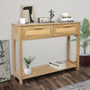 Chic Rattan Console Table with Storage