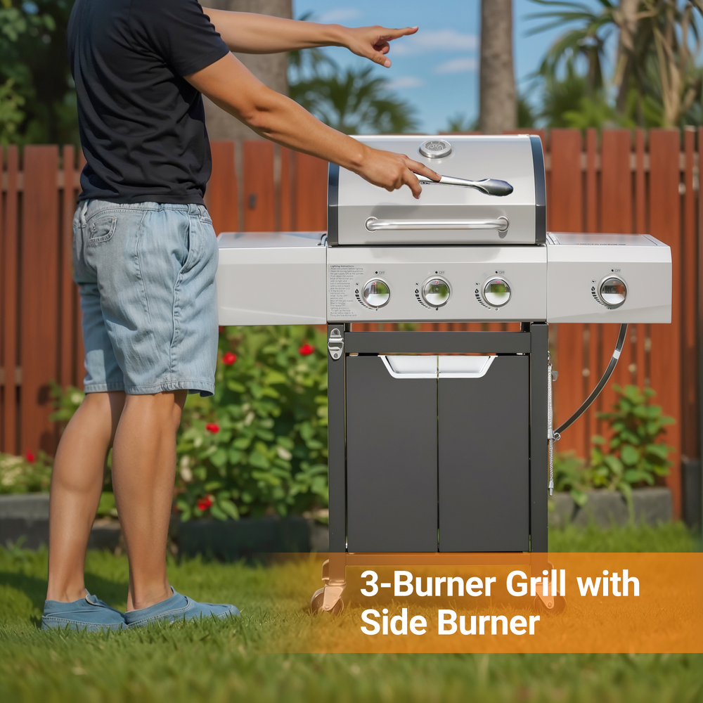 Ultimate Outdoor Propane Grill with Side Burner & Cover