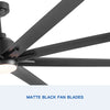 Smart Black Ceiling Fan with LED Light & Remote Control