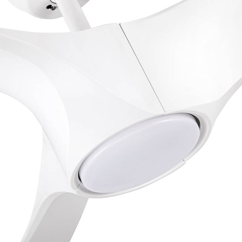 Sleek LED Ceiling Fan with White Blades