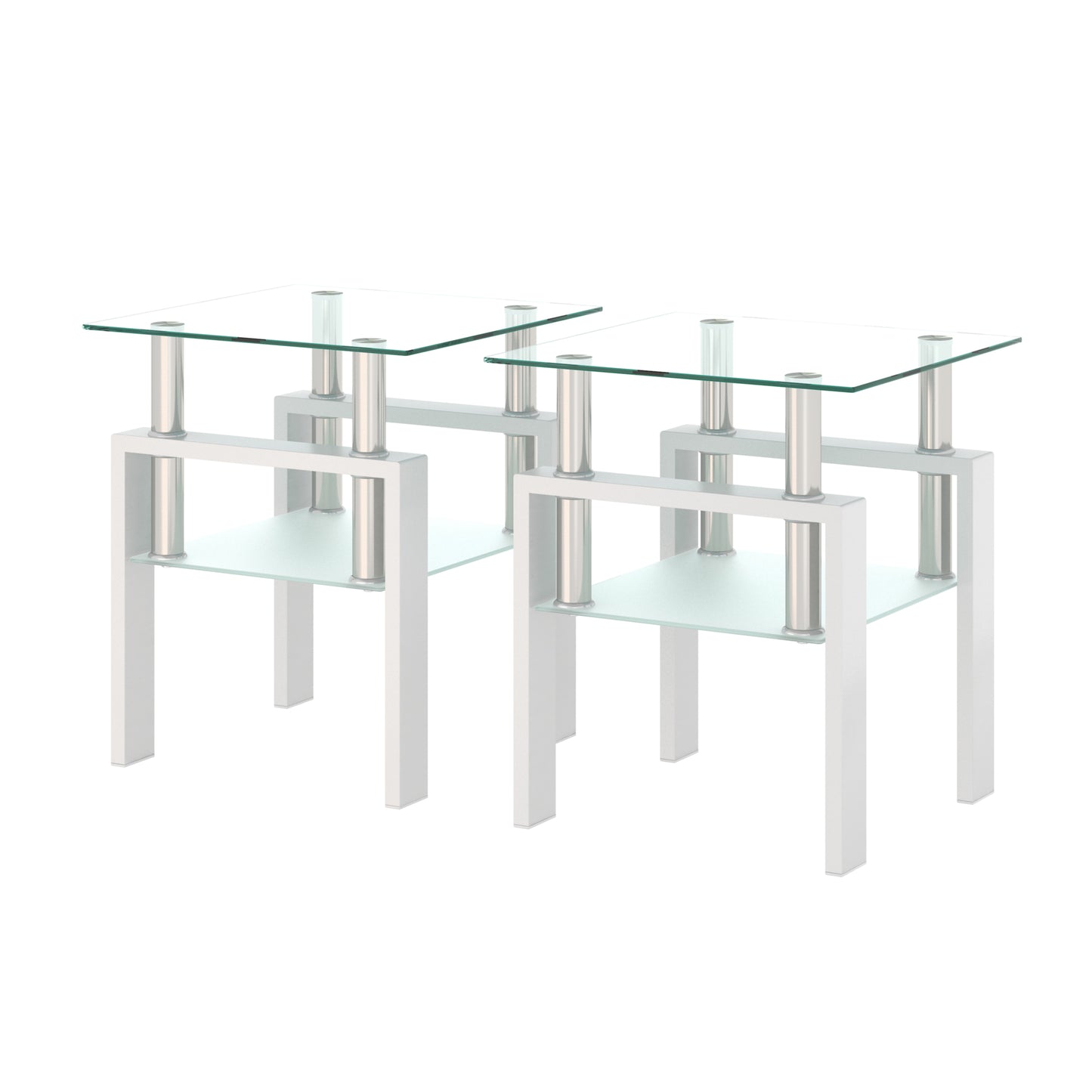 Chic Glass Side Tables Set