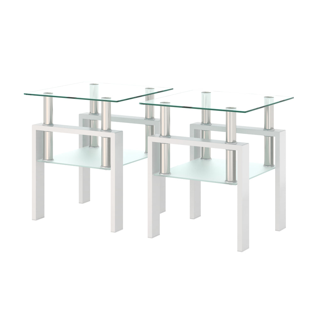 Chic Glass Side Tables Set