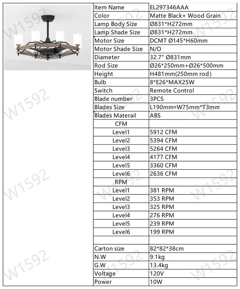 Farmhouse Elegance Ceiling Fan Chandelier