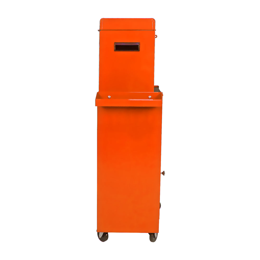 Orange Tool Chest with Detachable Drawers and Adjustable Shelf