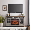 Cozy Gray Media Stand with Electric Fireplace