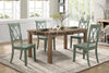 Teal Double-X Back Dining Chairs Set