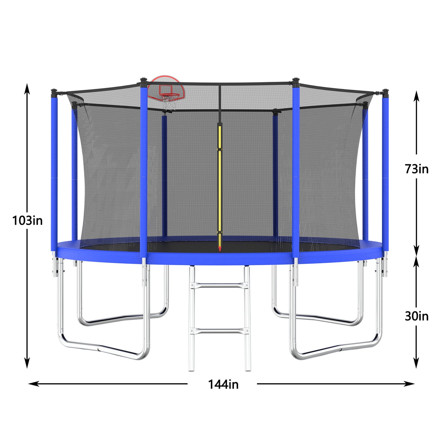 FunJump Trampoline with Basketball Hoop and Safety Net