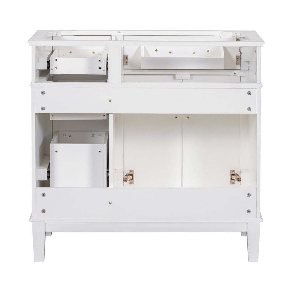 Sleek White Modern Bathroom Vanity Cabinet