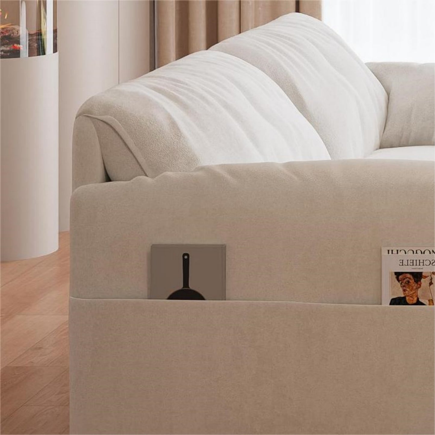 Cozy Convertible Velvet Sofa Bed with Storage