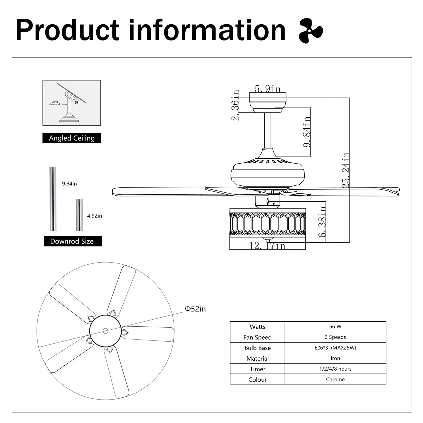 Chic Harmony Ceiling Fan with Remote