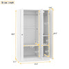 Chic White 3-Door Wardrobe with Shelves