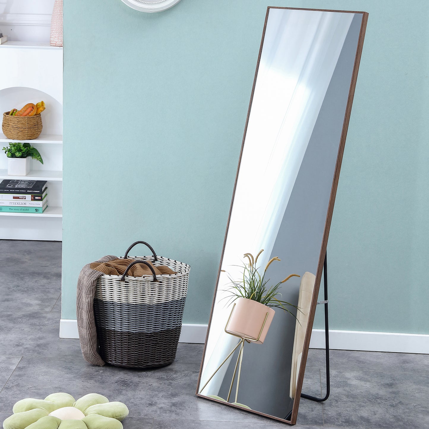 Elegant Wood Full-Body Mirror