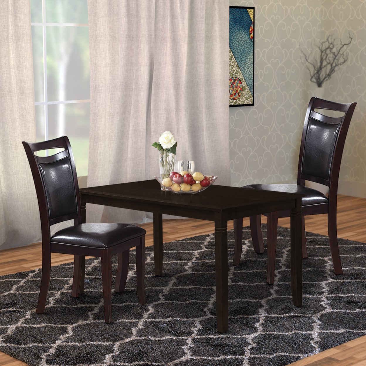 Chic Duo: Mid-Century Modern Faux Leather Dining Chairs in Brown