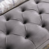 Chic Velvet Tufted Bench with Metal Legs