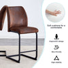 Chic Duo: Suede Cushioned Brown Chairs with Stylish Metal Legs